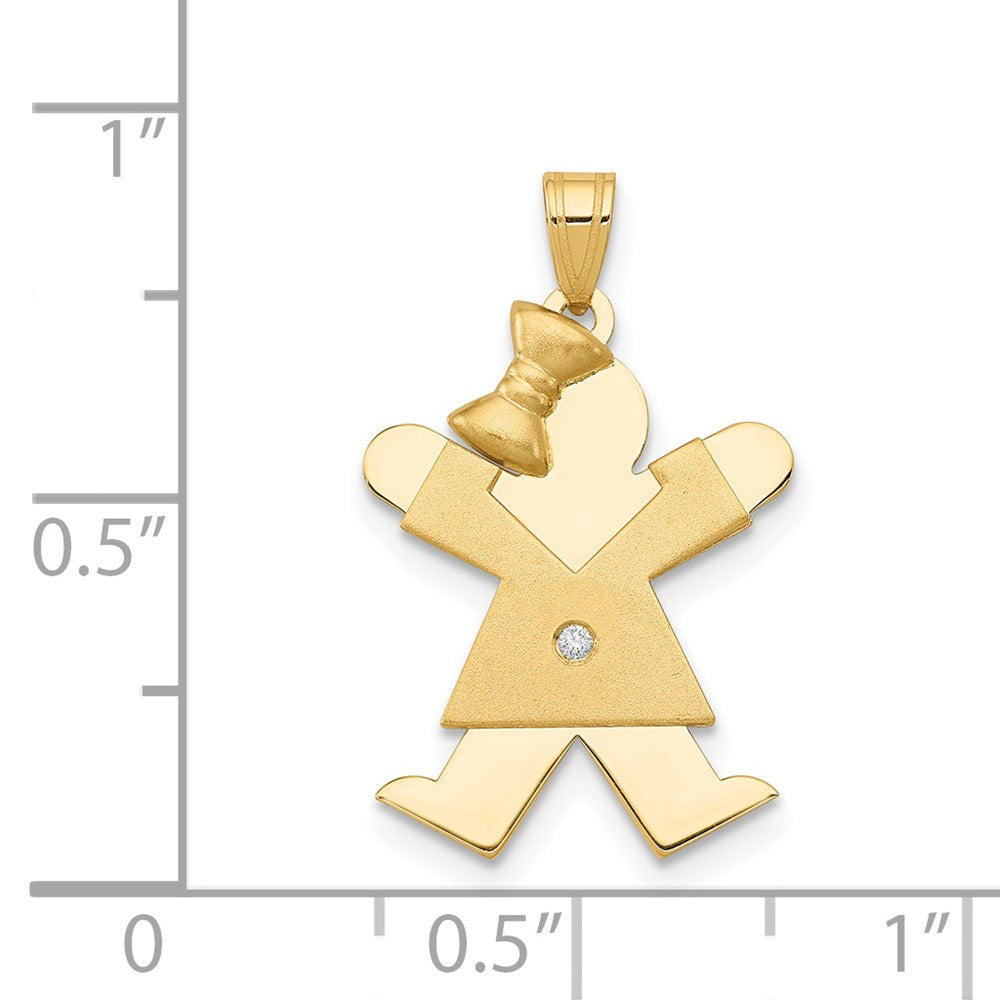 14k A Diamond Kid Pendant