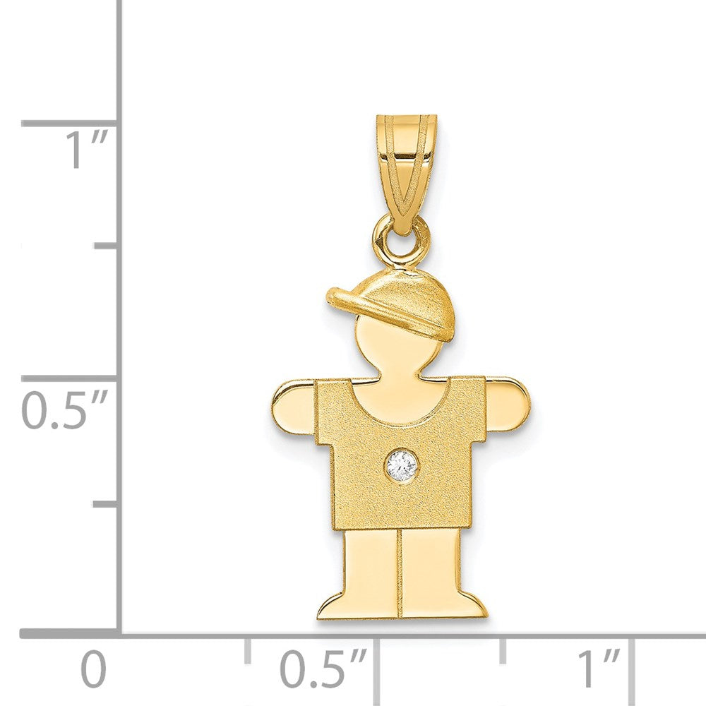 14k A Diamond Kid Pendant