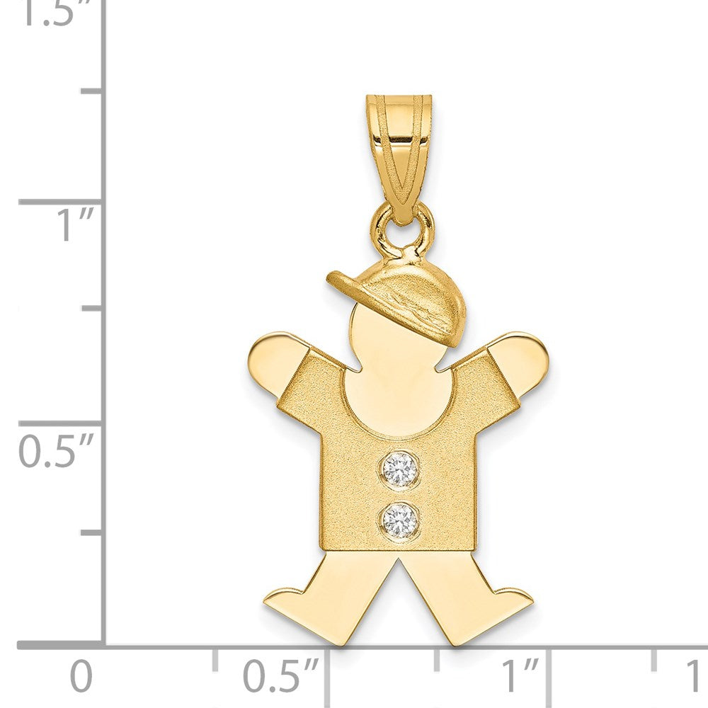 14k A Diamond Kid Pendant