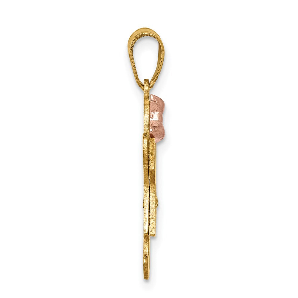 14k Two-tone AAA Diamond Kid Pendant