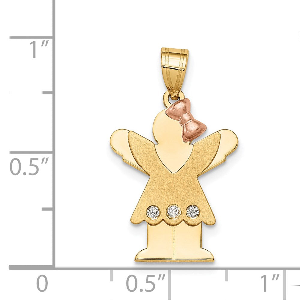 14k Two-tone AAA Diamond Kid Pendant