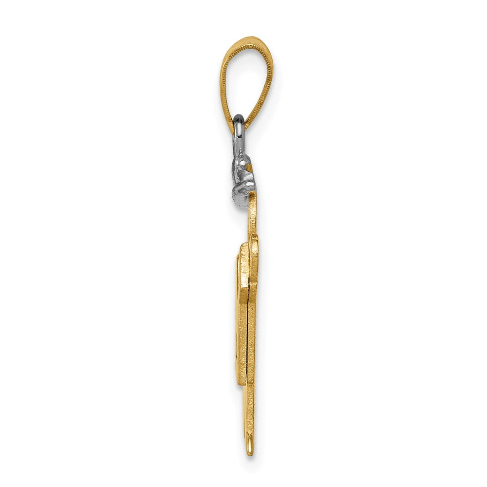 14k Two-tone VS Diamond Kid Pendant
