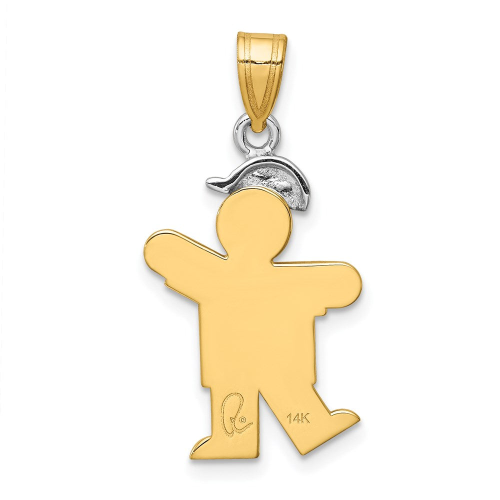 14k Two-tone AAA Diamond Kid Pendant