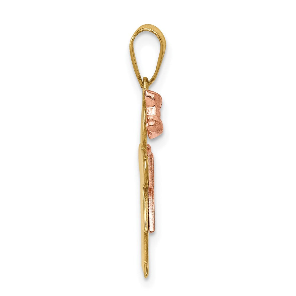 14k Two-tone A Diamond Kid Pendant
