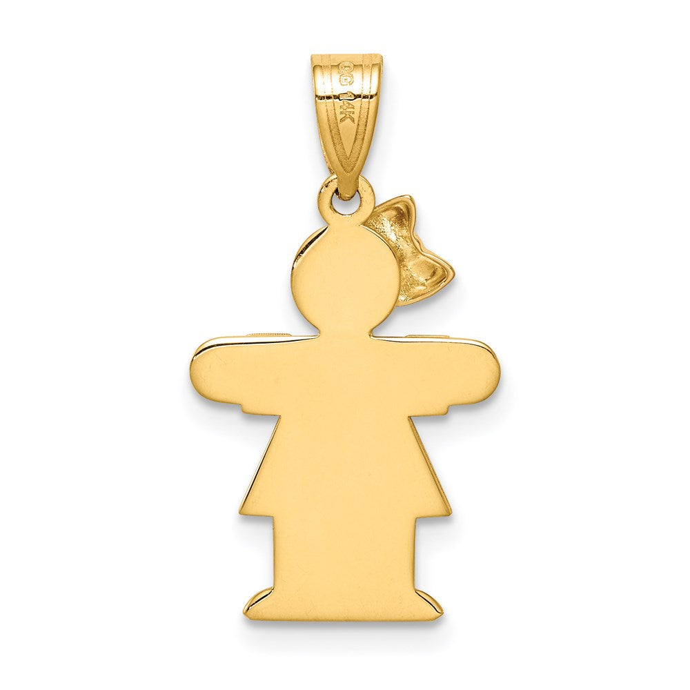 14k Two-tone A Diamond Kid Pendant
