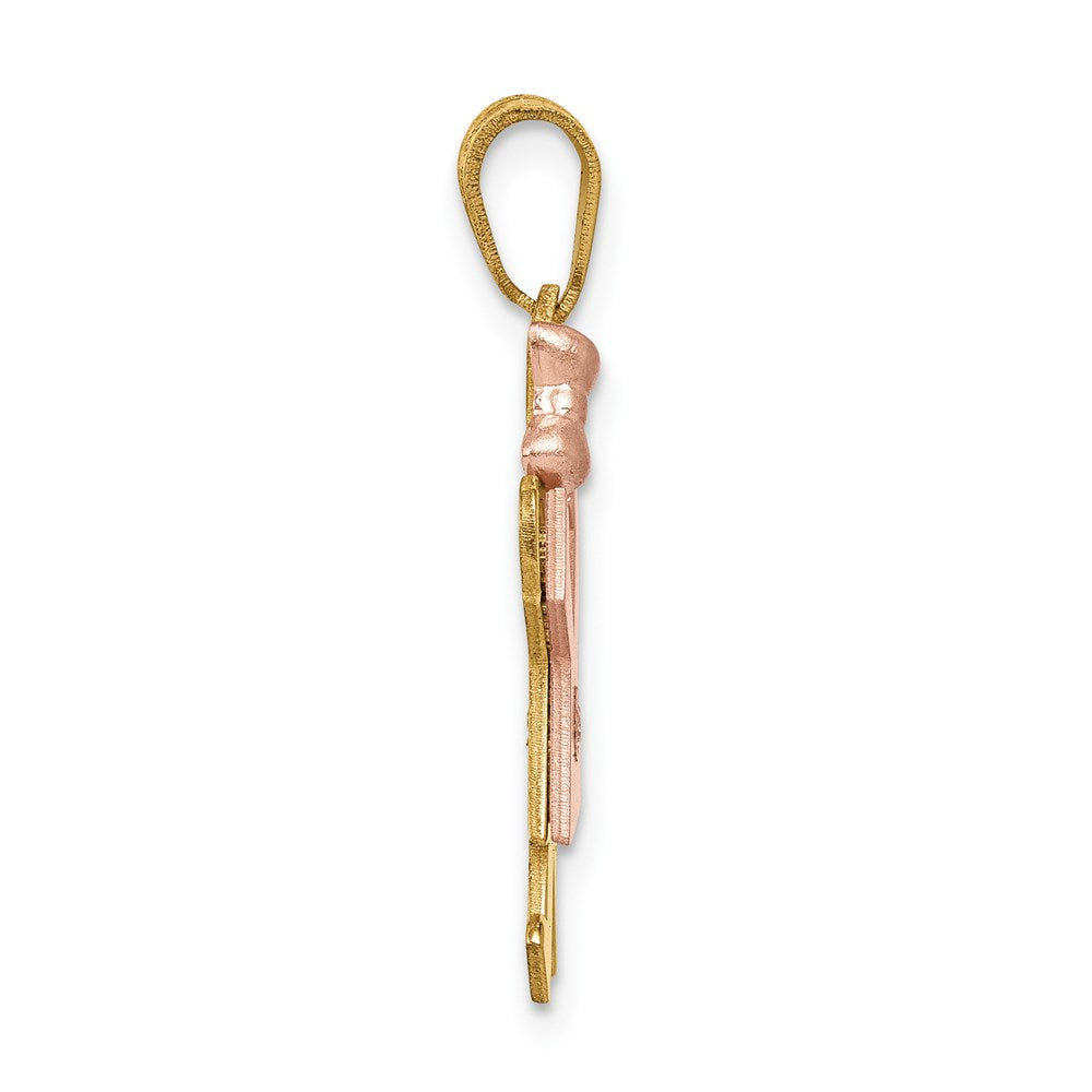 14k Two-tone VS Diamond Kid Pendant