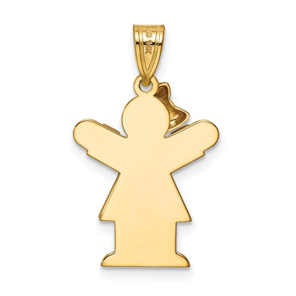 14k Two-tone A Diamond Kid Pendant