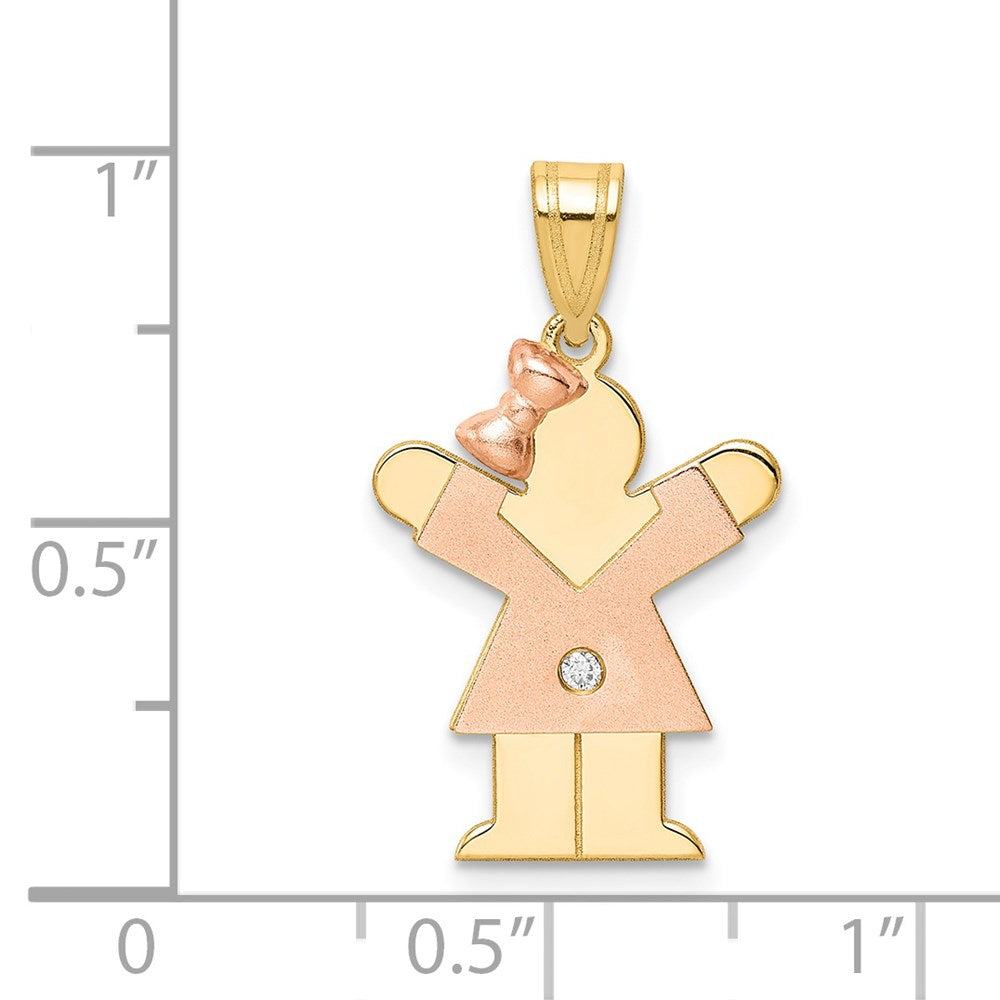 14k Two-tone VS Diamond Kid Pendant