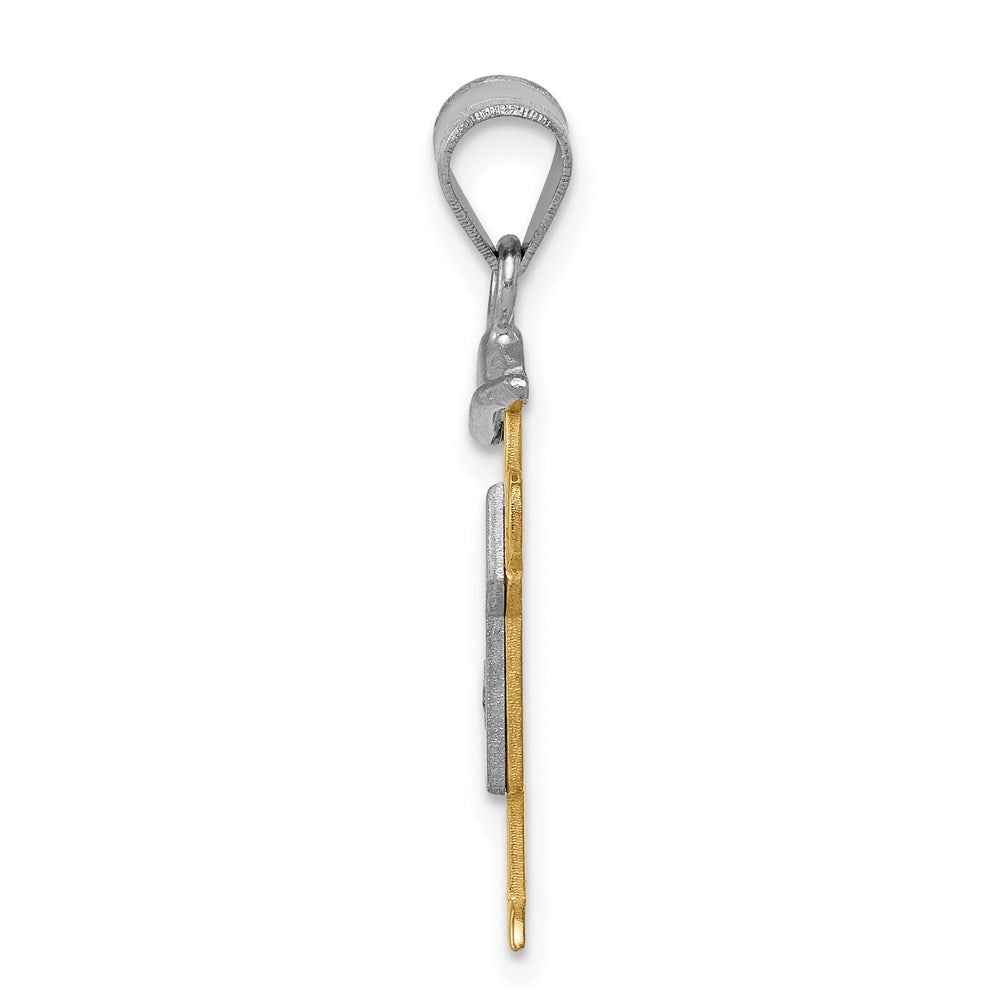 14k Two-tone A Diamond Kid Pendant