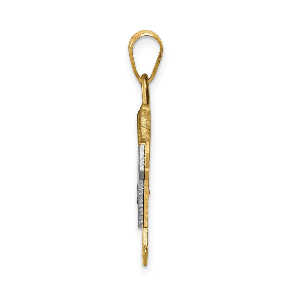 14k Two-tone VS Diamond Kid Pendant