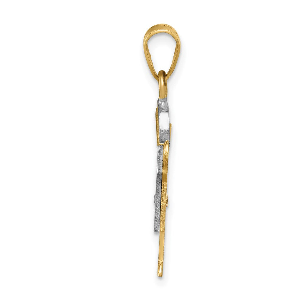 14k Two-tone AAA Diamond Kid Pendant