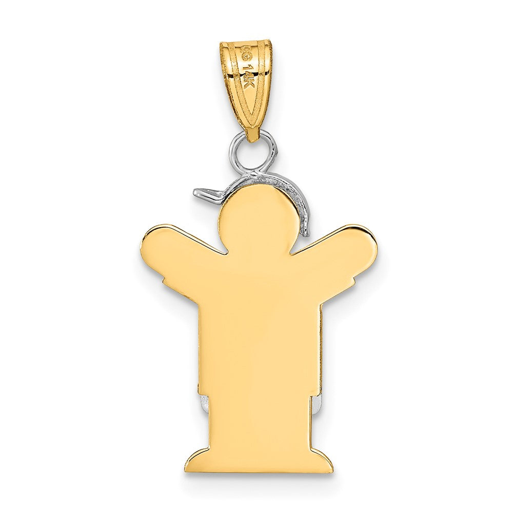 14k Two-Tone Small Boy w/Hat on Left Charm Mounting