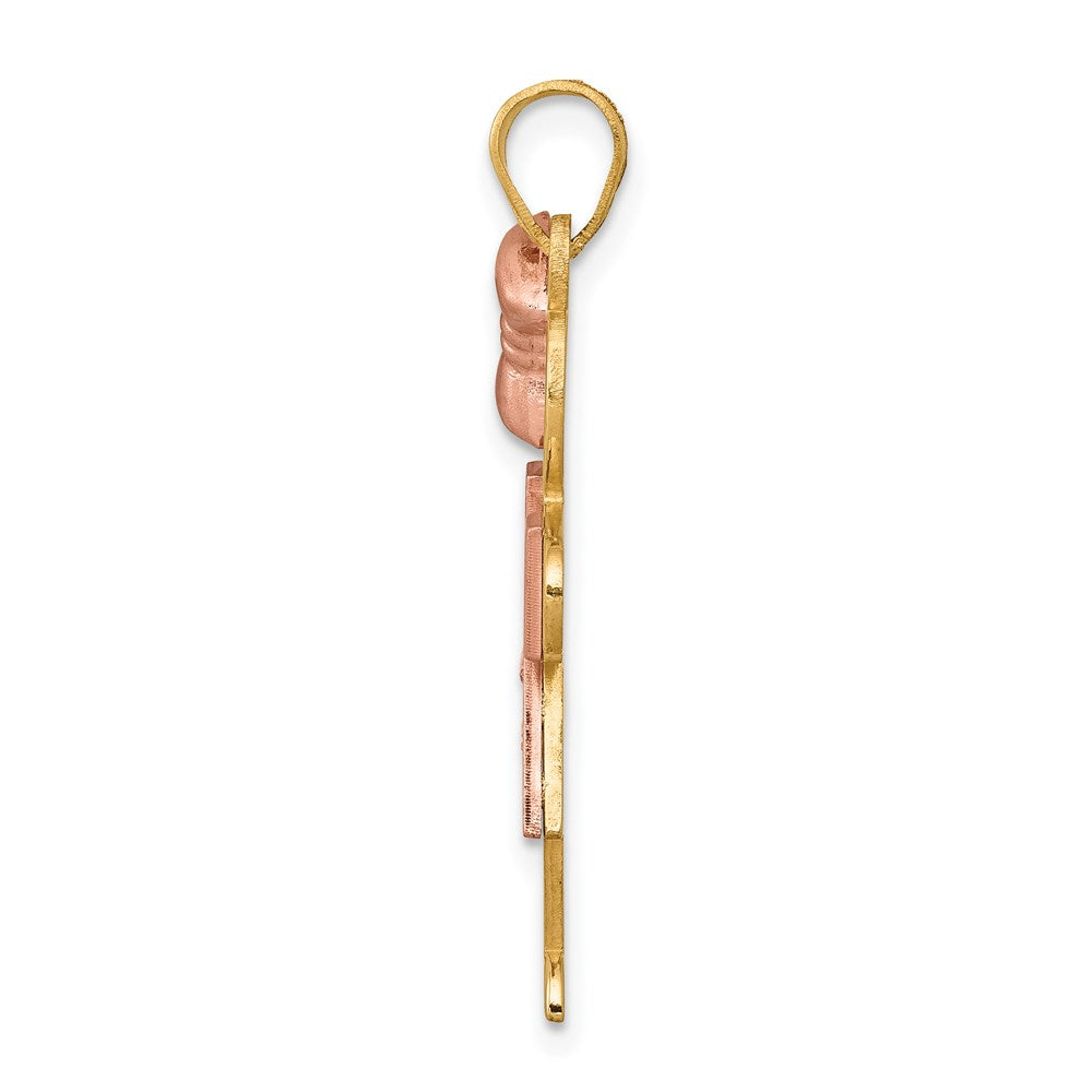 14k Two-tone AAA Diamond Kid Pendant