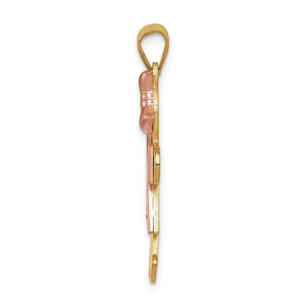 14k Two-tone VS Diamond Kid Pendant