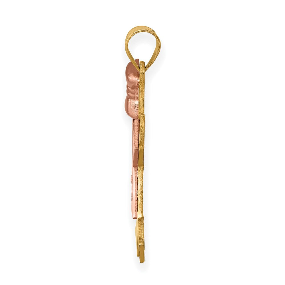 14k Two-tone AA Diamond Kid Pendant