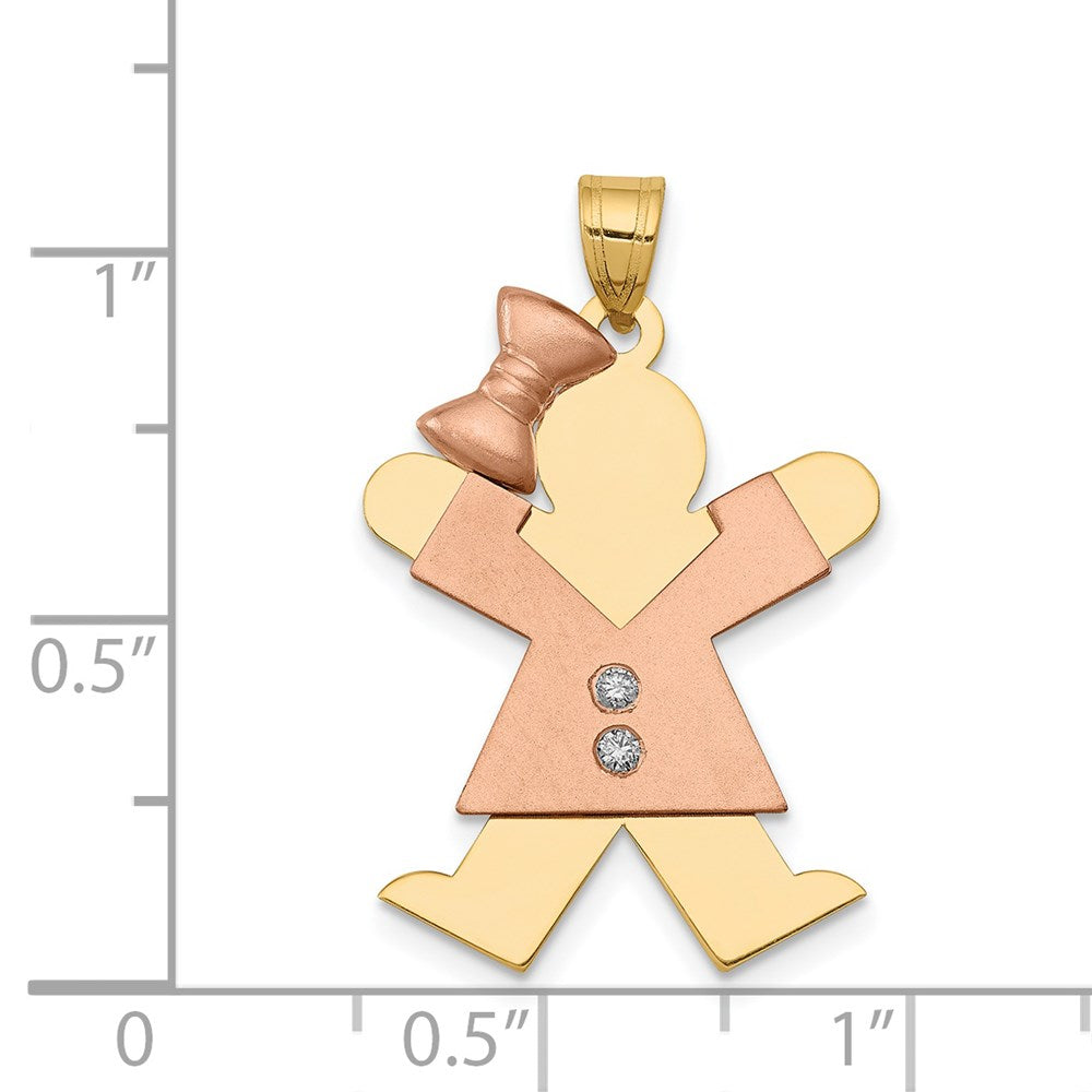 114k Two-tone AAA Diamond Kid Pendant