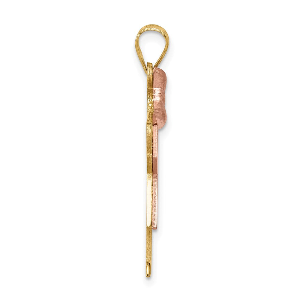 14k Two-tone A Diamond Kid Pendant