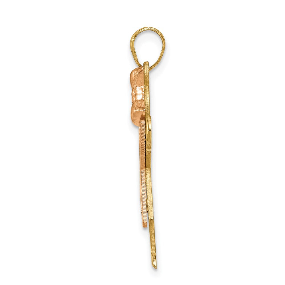 14k Two-tone AAA Diamond Kid Pendant