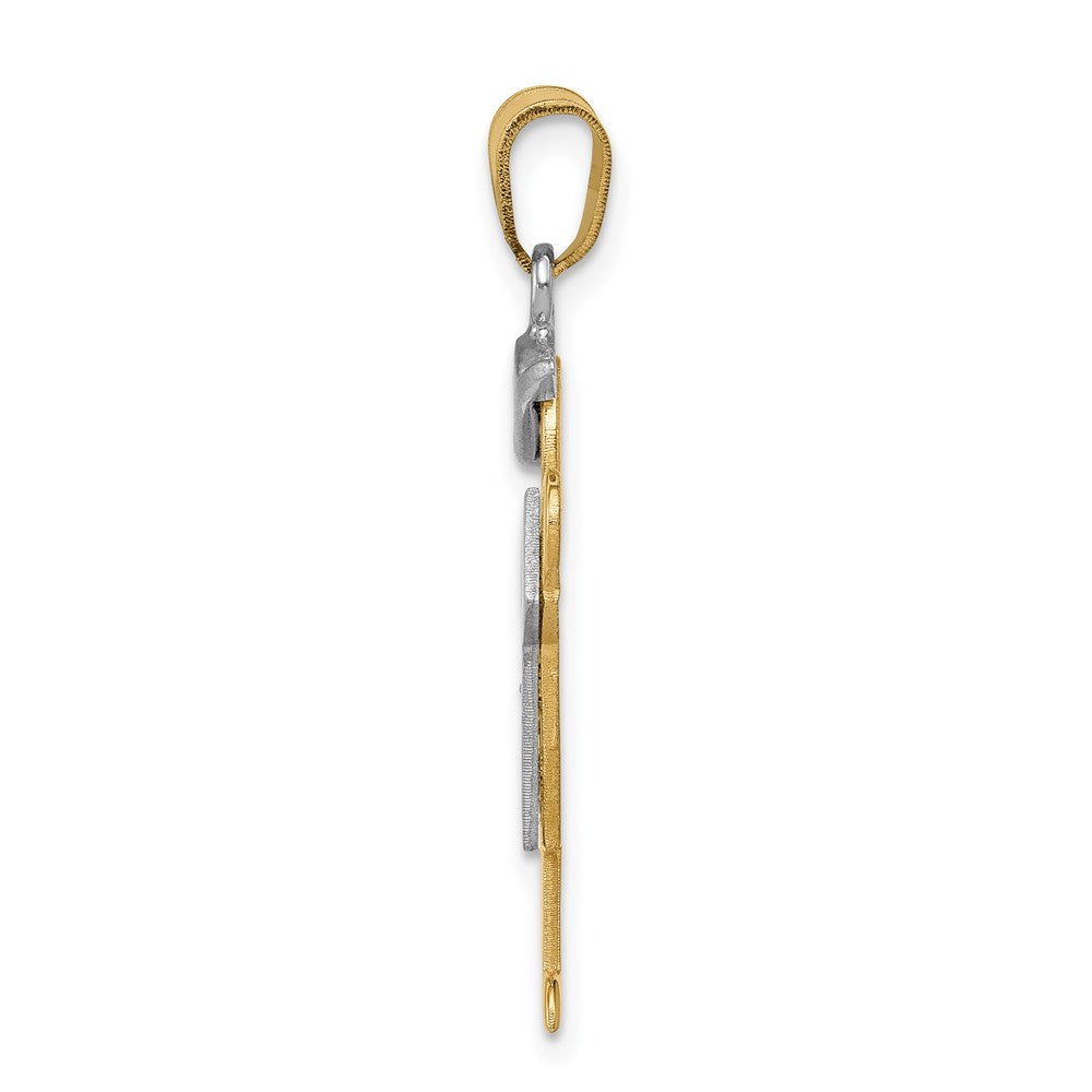 14k Two-tone VS Diamond Kid Pendant