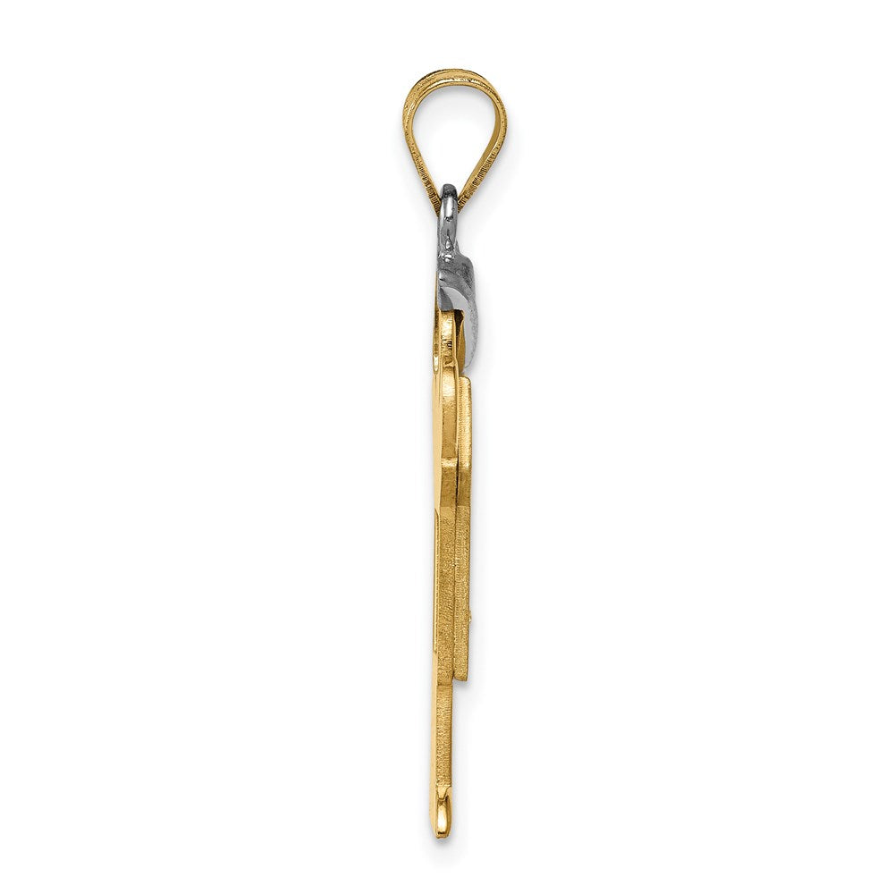 14k Two-tone A Diamond Kid Pendant