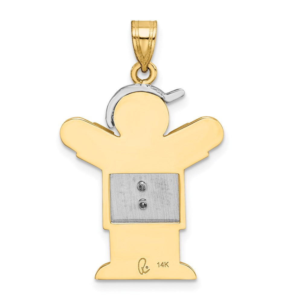 14k Two-tone AAA Diamond Kid Pendant