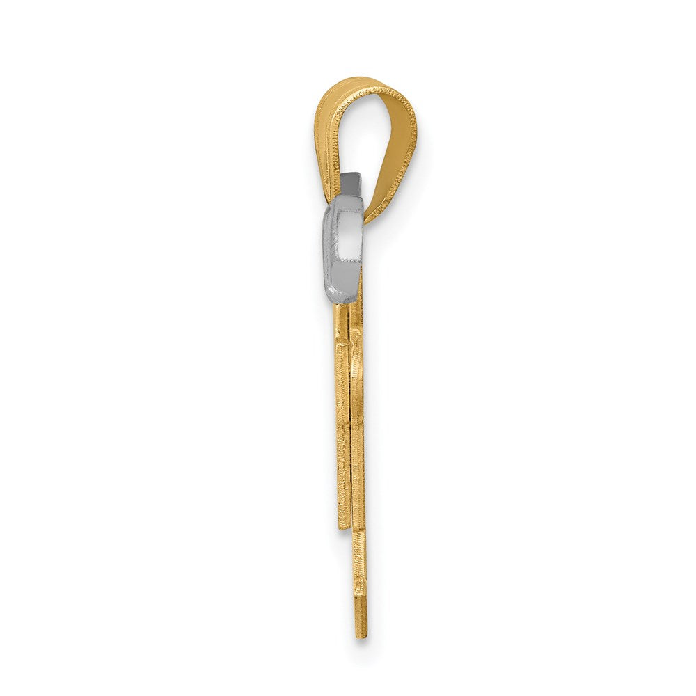 14k Two-Tone Small Double Boys Engravable Charm