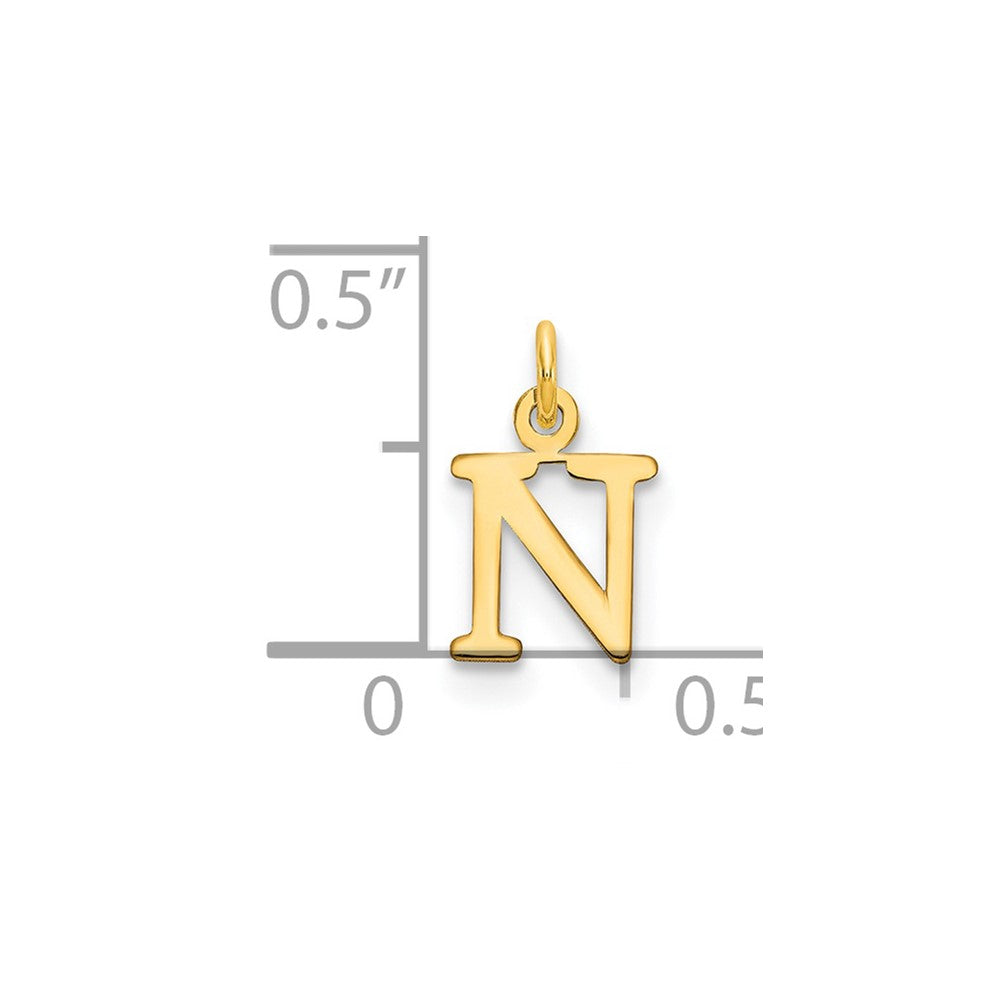 14ky Cutout Letter N Initial Pendant