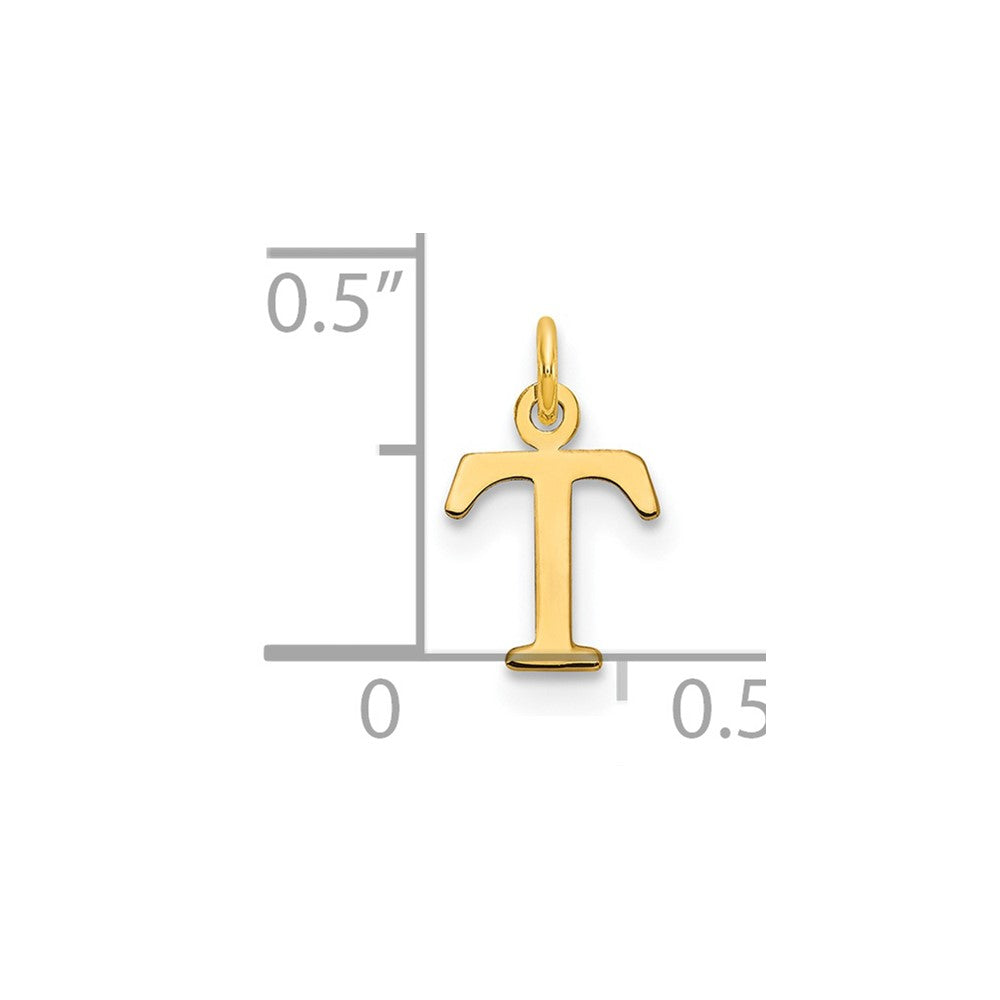 14ky Cutout Letter T Initial Pendant