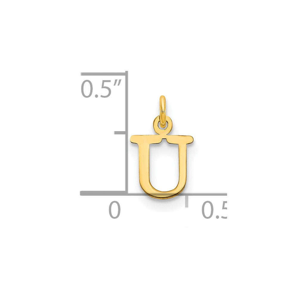 14ky Cutout Letter U Initial Pendant