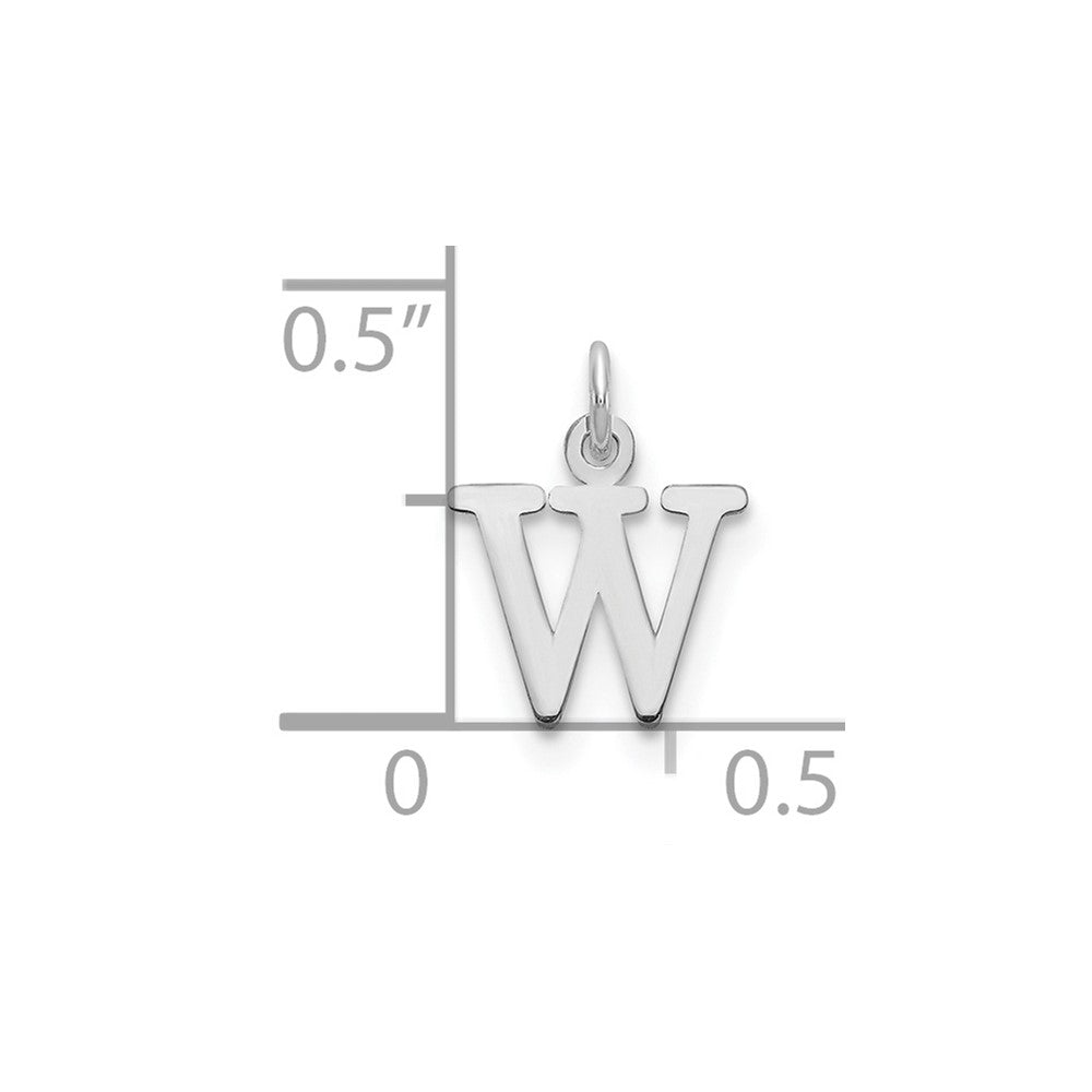 14kw Cutout Letter W Initial Pendant