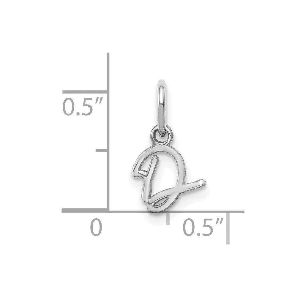 14KW Upper case Letter D Initial Charm
