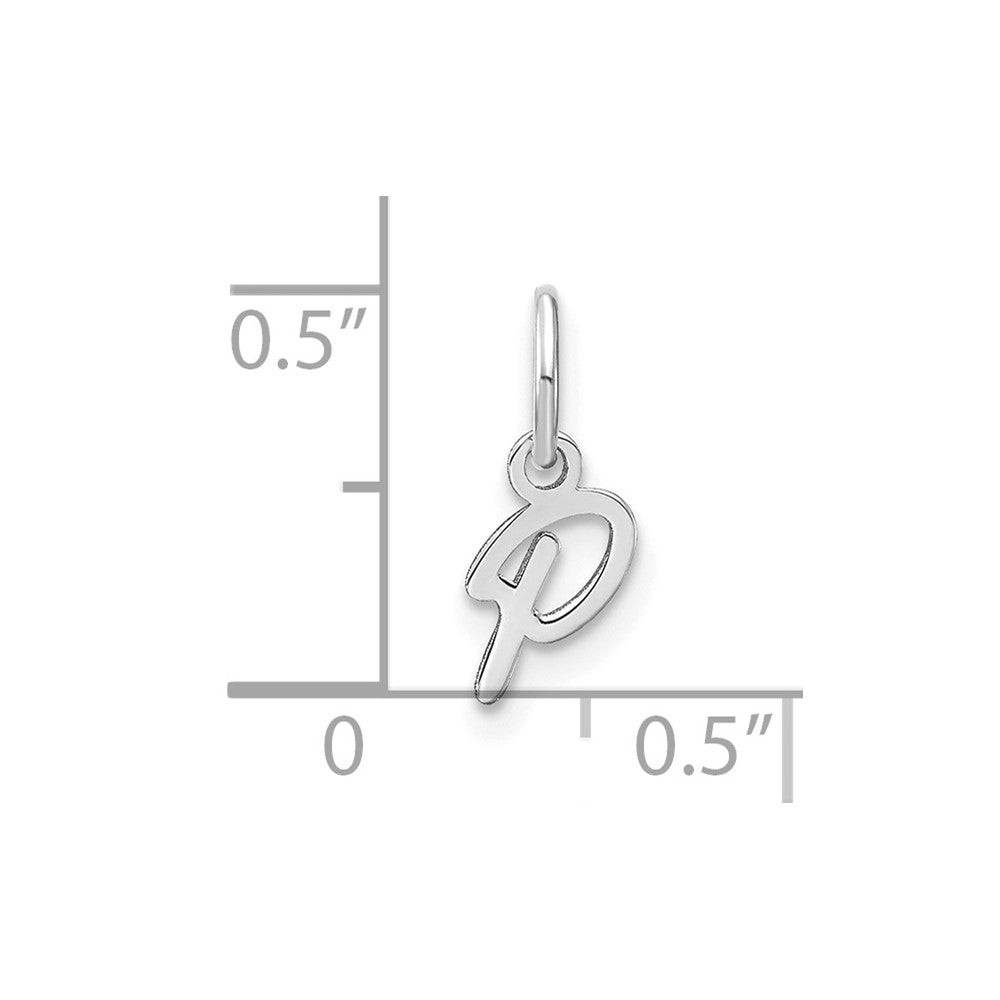 14KW Upper case Letter P Initial Charm