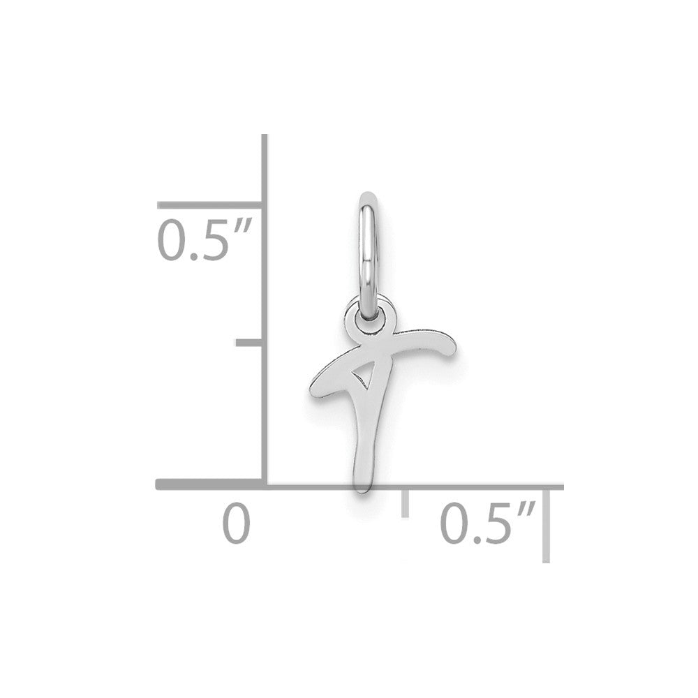 14KW Upper case Letter T Initial Charm