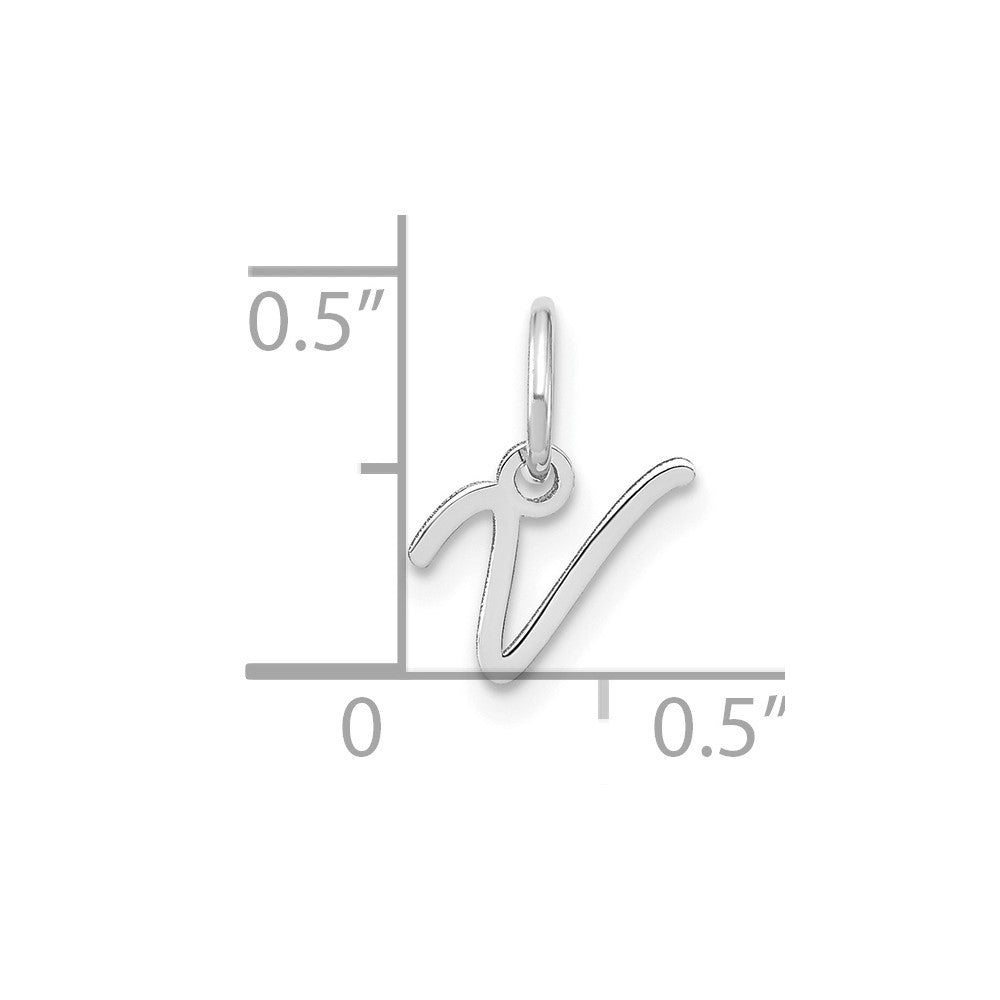 14KW Upper case Letter V Initial Charm