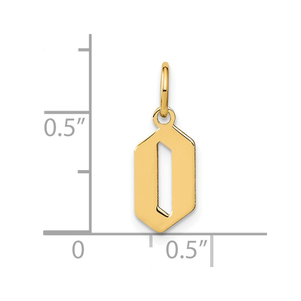 14KY Letter O Initial Pendant