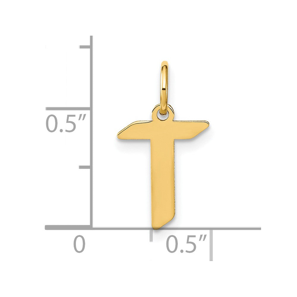 14KY Letter T Initial Pendant