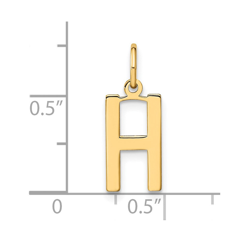 14ky Letter H Initial Pendant