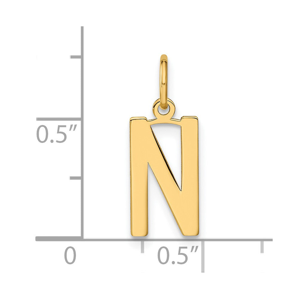 14ky Letter N Initial Pendant