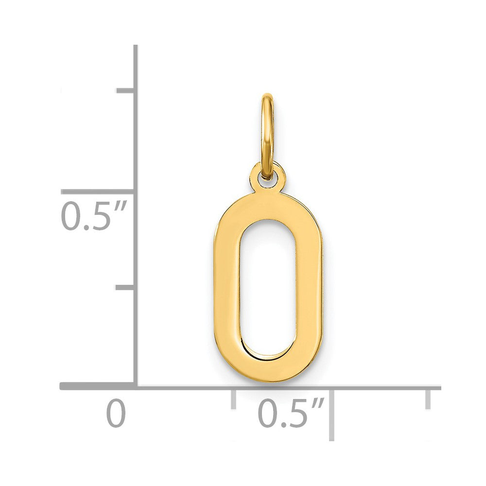 14ky Letter O Initial Pendant