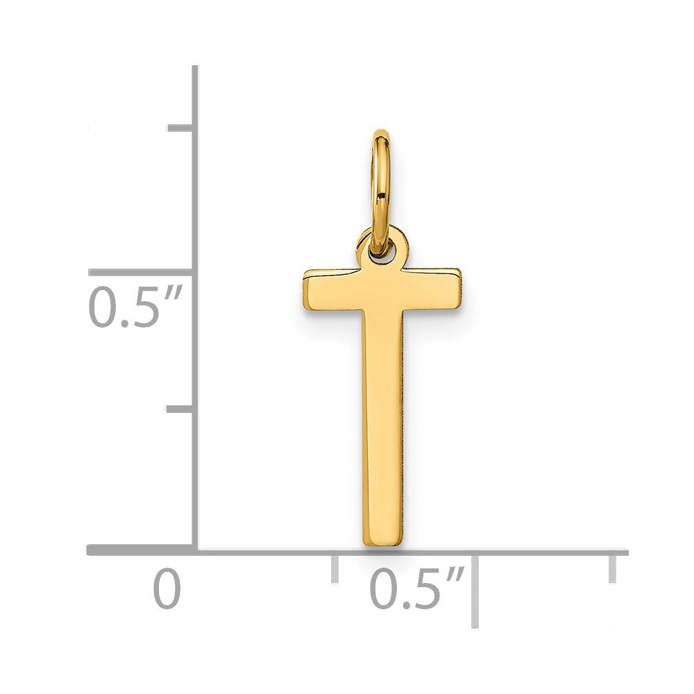 14ky Letter T Initial Pendant