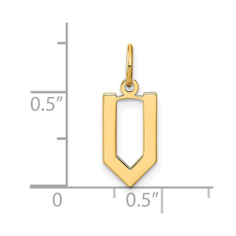 14ky Letter V Initial Pendant