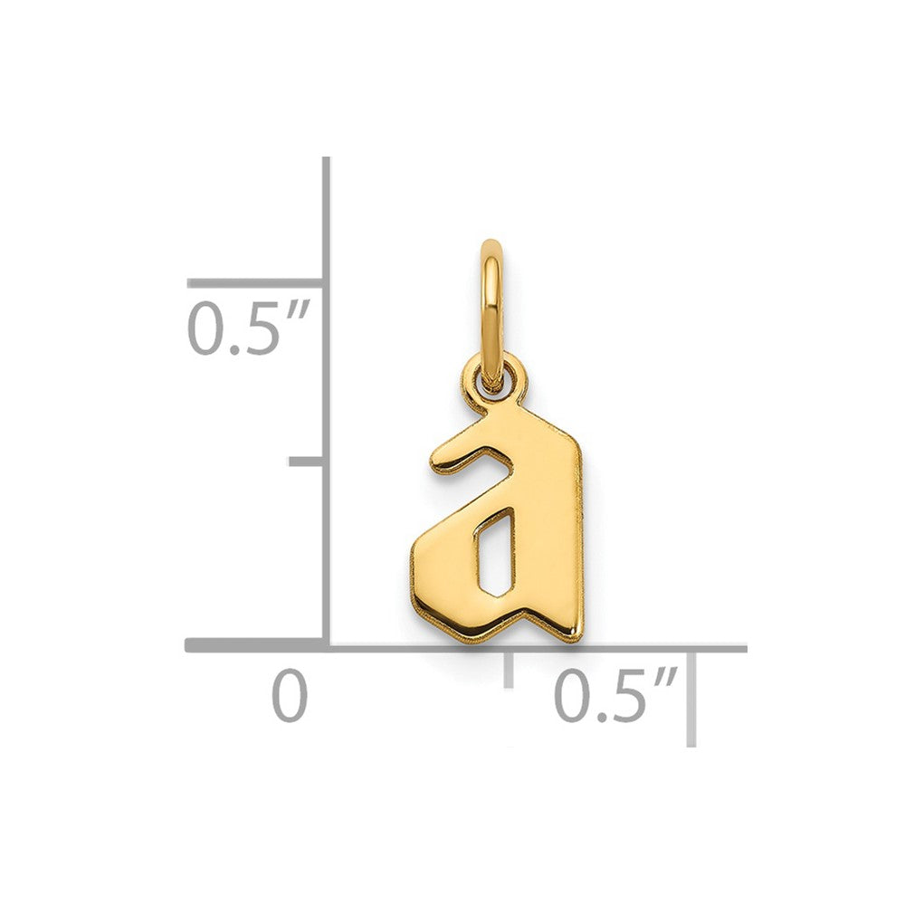 14KY Lower case Letter A Initial Pendant