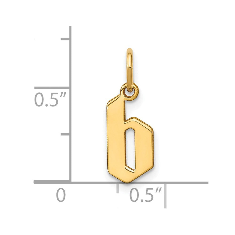 14KY Lower case Letter B Initial Pendant