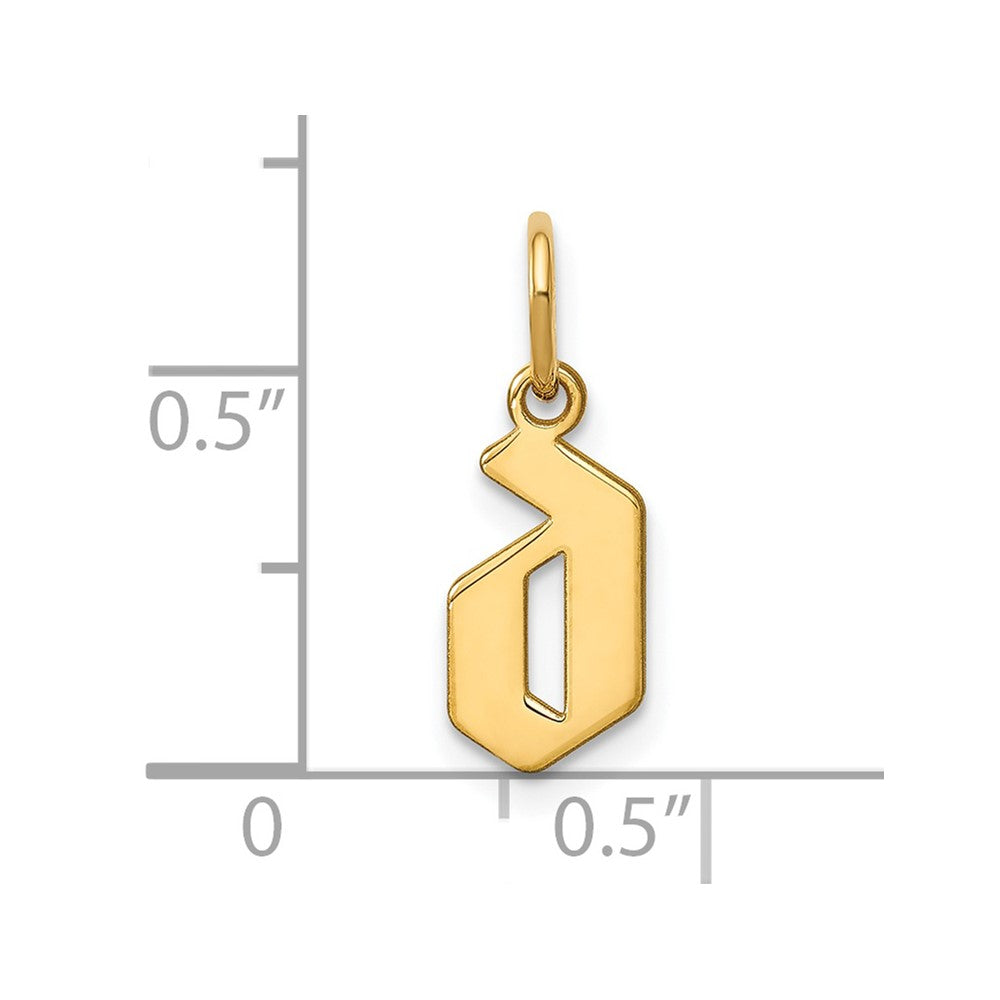 14KY Lower case Letter D Initial Pendant