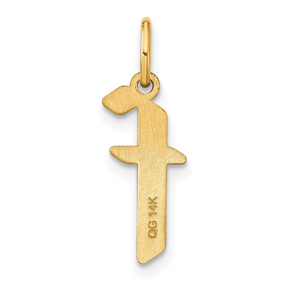 14ky Lowercase Letter F Initial Pendant