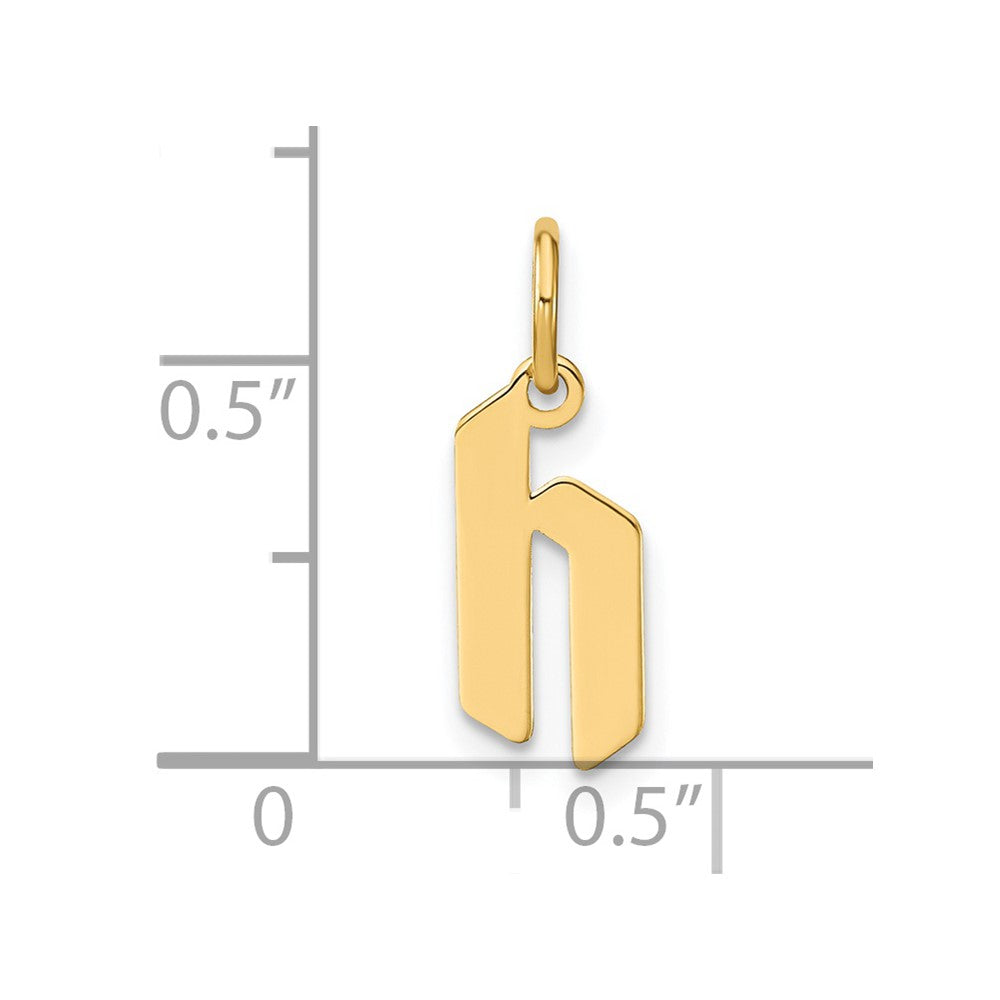 14ky Lowercase Letter H Initial Pendant