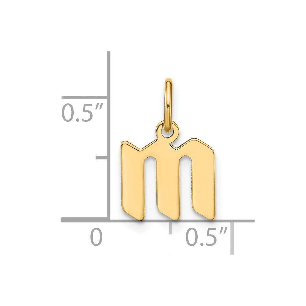 14ky Lowercase Letter M Initial Pendant