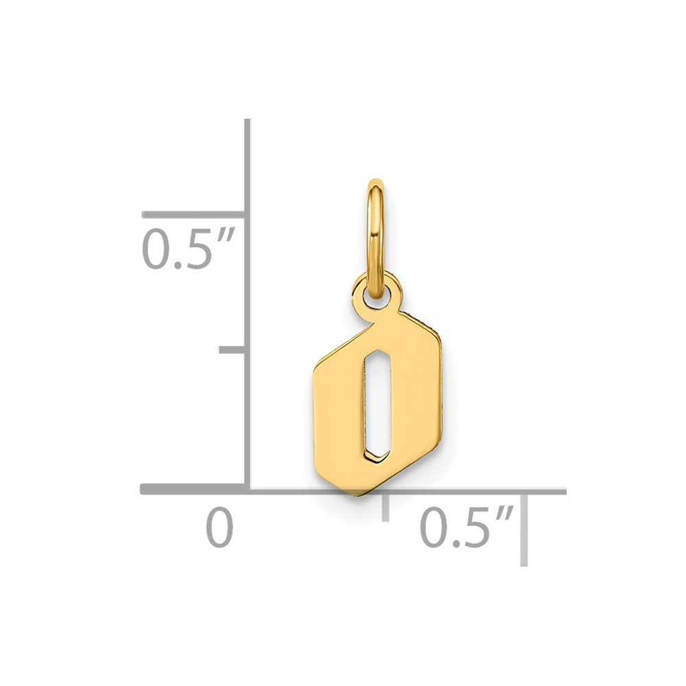 14ky Lowercase Letter O Initial Pendant