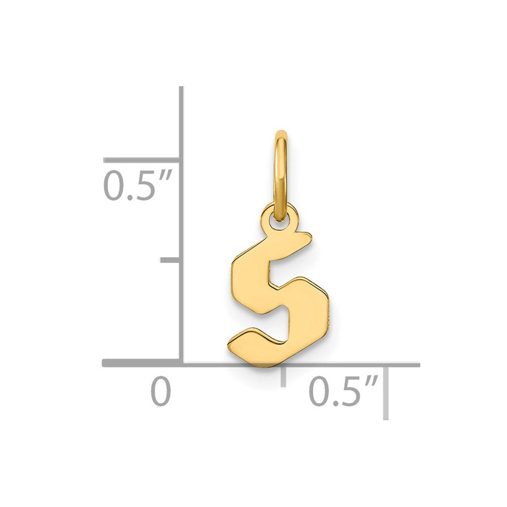14ky Lowercase Letter S Initial Pendant