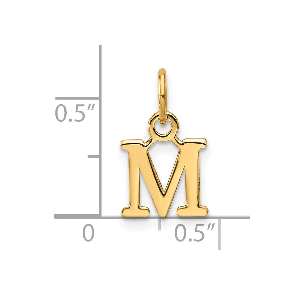 14ky Cutout Letter M Initial Pendant